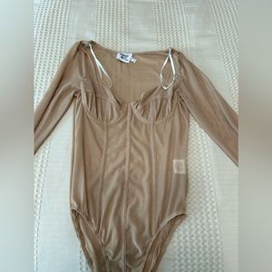 Beige Sheer Bodysuit
